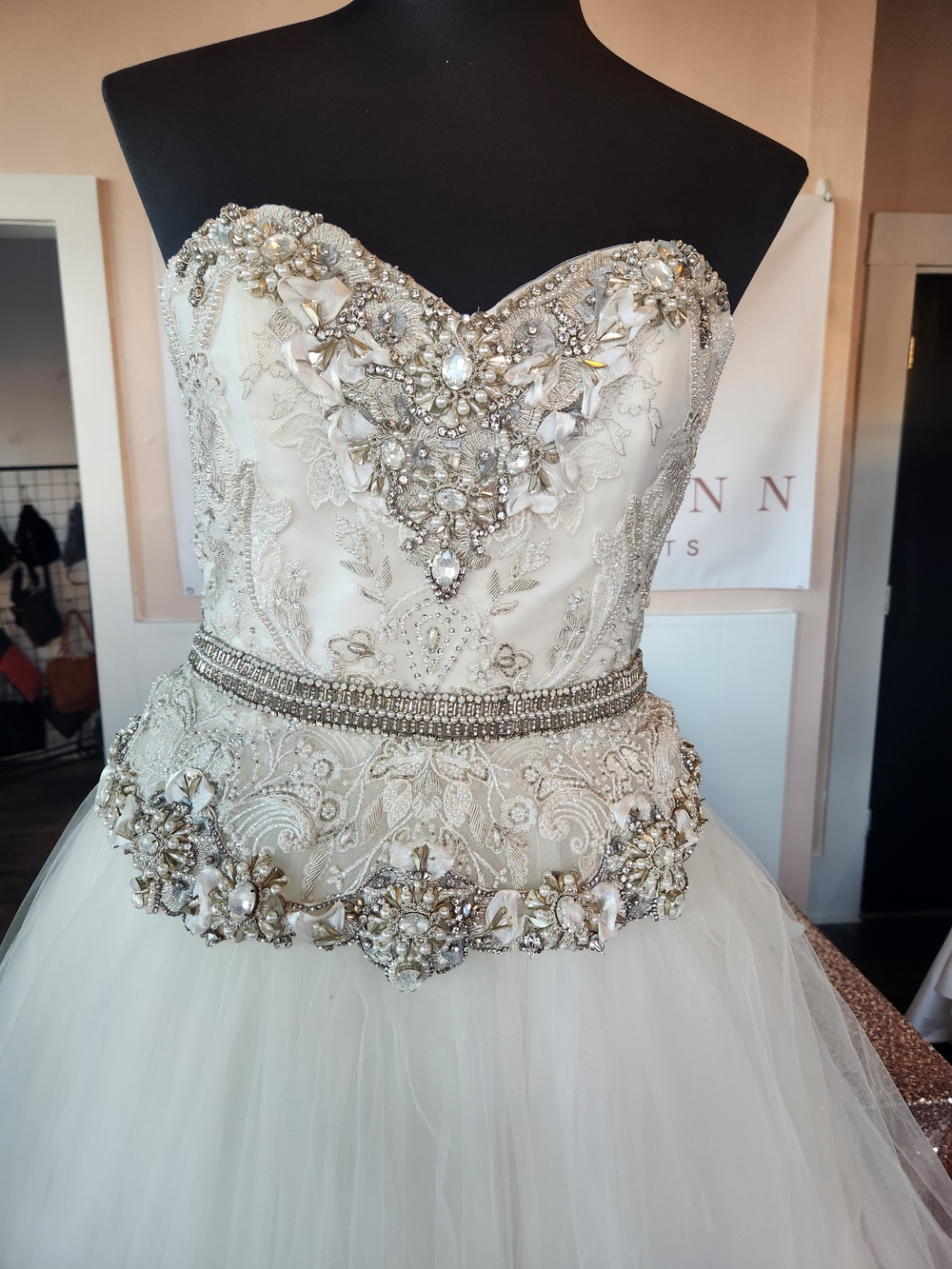 Badgley Mischka Constance #14656 Ivory Strapless Embellished Gown - Picture 10 of 10